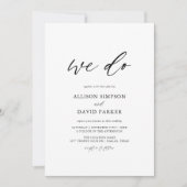 Invitation Calligraphie Élégant Nous faisons Mariage (Devant)