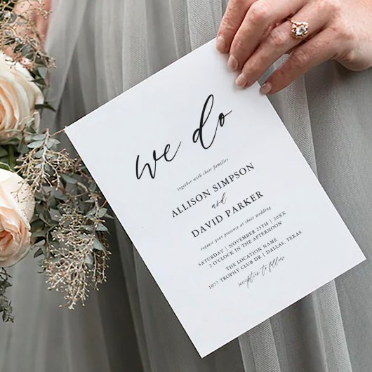 Invitation Calligraphie Élégant Nous faisons Mariage