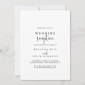 Invitation Calligraphie Élégant Script Mariage Réception (Devant)