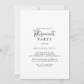 Invitation Calligraphie Élégant Script Retraite Party (Devant)