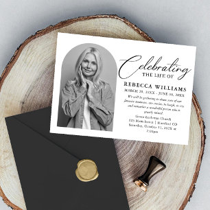 Invitation Calligraphie élégante Célébration de la vie funéra