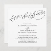 Invitation Calligraphie Élégante Célébrons le Noir & Blanc (Devant / Derrière)