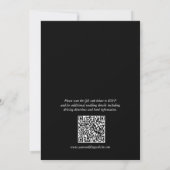 Invitation Calligraphie élégante Code QR noir et blanc (Dos)