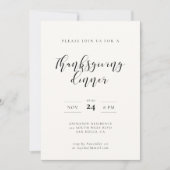 Invitation Calligraphie élégante Dîner d'action de grâces (Devant)