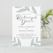 Invitation Calligraphie élégante Dîner de répétition botaniqu (Debout devant)