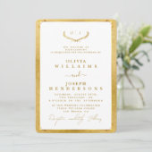 INVITATION CALLIGRAPHIE ÉLÉGANTE ET MARIAGE CHIC FRAME GOLDEN (Debout devant)
