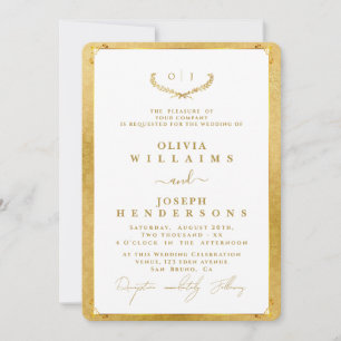 INVITATION CALLIGRAPHIE ÉLÉGANTE ET MARIAGE CHIC FRAME GOLDEN