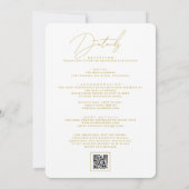 INVITATION CALLIGRAPHIE ÉLÉGANTE ET MARIAGE D'OR CHIC FRAME (Dos)