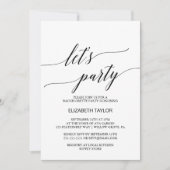Invitation Calligraphie Élégante | Fleurs Faisons la Fête (Devant)
