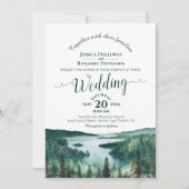 Invitation Calligraphie Élégante Lac Tahoe Code QR Mariage (Devant)