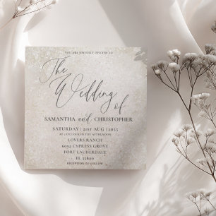 Invitation Calligraphie élégante Mariage Champagne Or