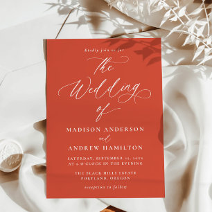 Invitation Calligraphie Élégante Moderne Mariage Coucher de S