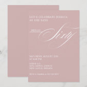 Invitation Calligraphie élégante moderne pour 60e anniversair (Devant / Derrière)