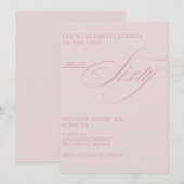 Invitation Calligraphie élégante moderne pour 60e anniversair (Devant / Derrière)