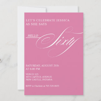 Invitation Calligraphie élégante moderne pour 60e anniversair