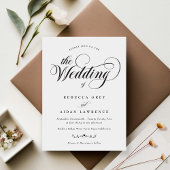 Invitation Calligraphie élégante officielle Mariage noir et b