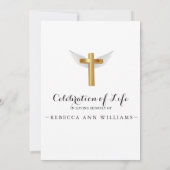 Invitation Calligraphie Elégante Photo Célébration de la vie (Dos)