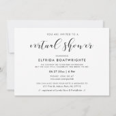 Invitation Calligraphie élégante Photo de douche de la mariée (Dos)