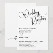 Invitation Calligraphie Élégante Réception de Mariage Simple (Devant / Derrière)