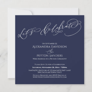 Invitation Calligraphie Élégante Réception Navale de Célébrat