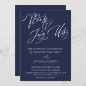 Invitation Calligraphie Élégante "Rejoignez-Nous" Mariage Ble (Devant / Derrière)