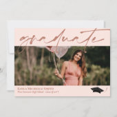 Invitation Calligraphie en laiton rose pâle (Devant)