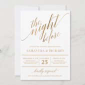 Invitation Calligraphie en or Faux lettrage de répétition rus (Devant)