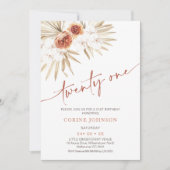 Invitation Calligraphie en terre cuite moderne 21e anniversai (Devant)
