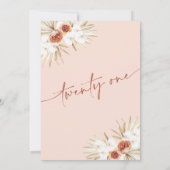 Invitation Calligraphie en terre cuite moderne 21e anniversai (Dos)