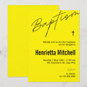 Invitation Calligraphie en terre cuite moderne Baptême (Devant / Derrière)