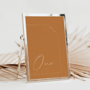 Invitation Calligraphie en terre cuite moderne Un numéro de t