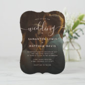 Invitation Calligraphie en terre cuite Script Mariage bohémie (Debout devant)