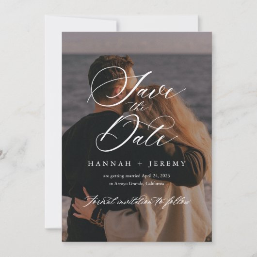 Invitation Calligraphie Enregistrer la date (Devant)