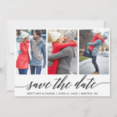 Invitation Calligraphie Enregistrer La Date Fiançailles 3 Car (Devant)