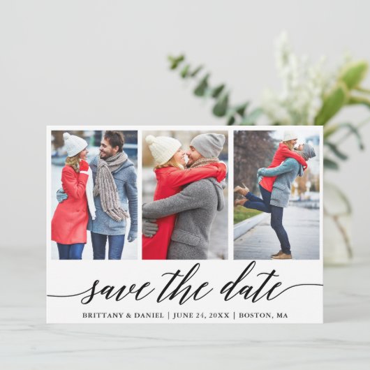 Invitation Calligraphie Enregistrer La Date Fiançailles 3 Car (Debout devant)