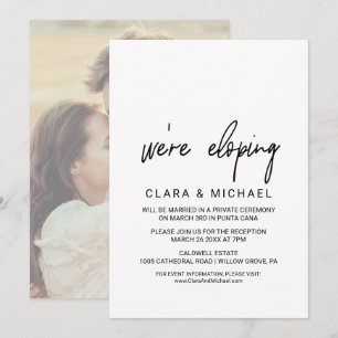 Invitation Calligraphie fantaisiste   Fuite amoureuse avec fo