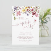 Invitation Calligraphie fleur sauvage Anniversaire Surprise P (Debout devant)