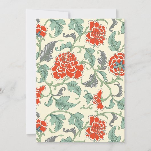 Invitation Calligraphie Florale Art Nouveau (Dos)