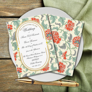 Invitation Calligraphie Florale Art Nouveau