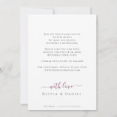 Invitation Calligraphie florale du jardin romantique changeme (Dos)