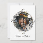 Invitation Calligraphie Florale Monogramme Photo Mariage (Dos)