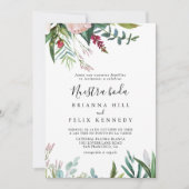 Invitation Calligraphie Flore tropicale Nuestra Boda Mariage (Devant)