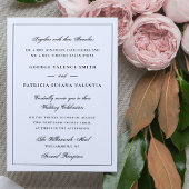 Invitation Calligraphie Formelle Mariage Blanc Élégant