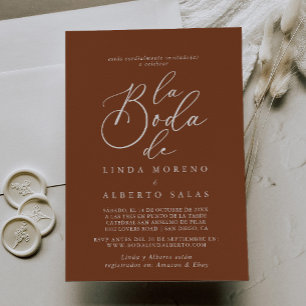 Invitation Calligraphie Formelle Terracotta La Boda de Mariag