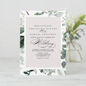 Invitation Calligraphie géométrique Mariage avant et arrière (Debout devant)