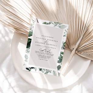 Invitation Calligraphie géométrique Verdure Mariage espagnol