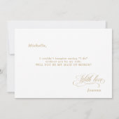 Invitation Calligraphie Gold Serez-vous ma servante d'honneur (Dos)