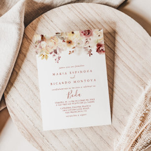 Invitation Calligraphie Graceful Floral Boda Mariage espagnol