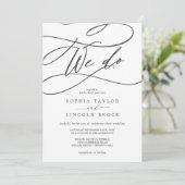 Invitation Calligraphie gris romantique | Flourver nous faiso (Debout devant)