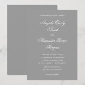Invitation Calligraphie grise de script fantaisie (Devant / Derrière)